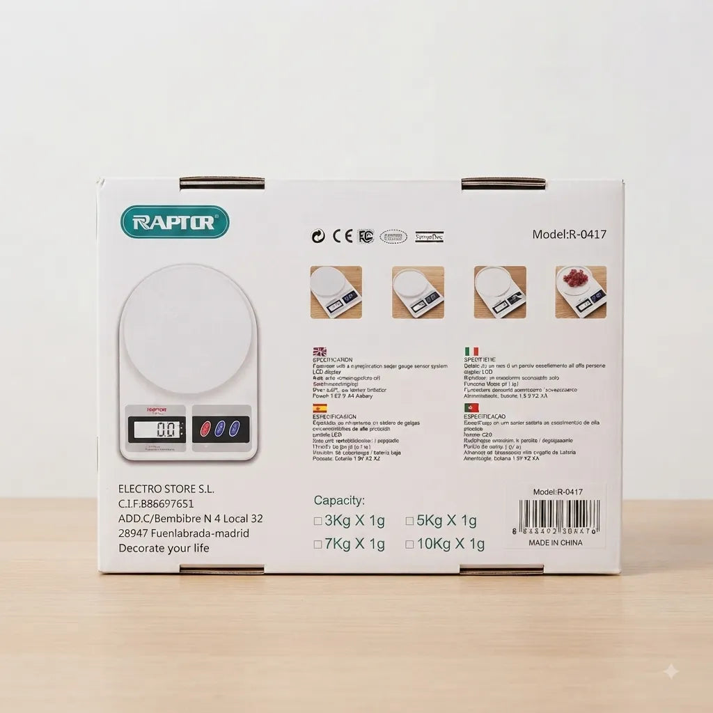 Bilancia Elettronica Digitale con Display LCD, Alta Precisione e Tara Automatica per Cucina e Uso Quotidiano