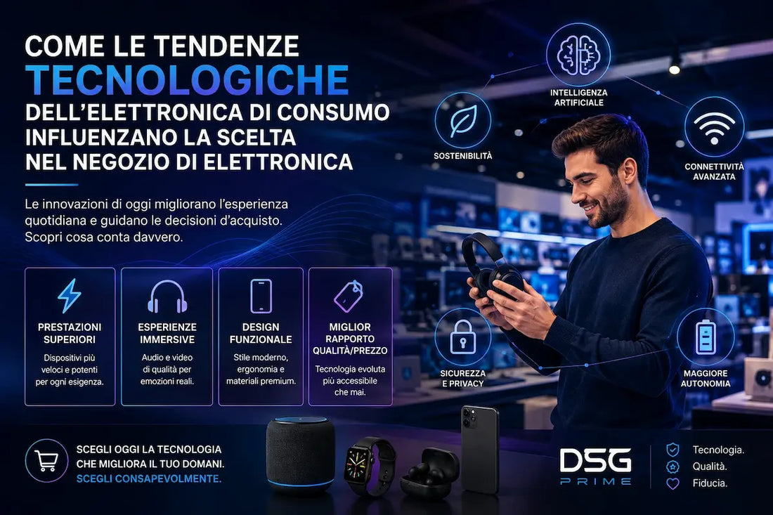 Come le tendenze tecnologiche dell'elettronica di consumo influenzano la scelta nel negozio di elettronica