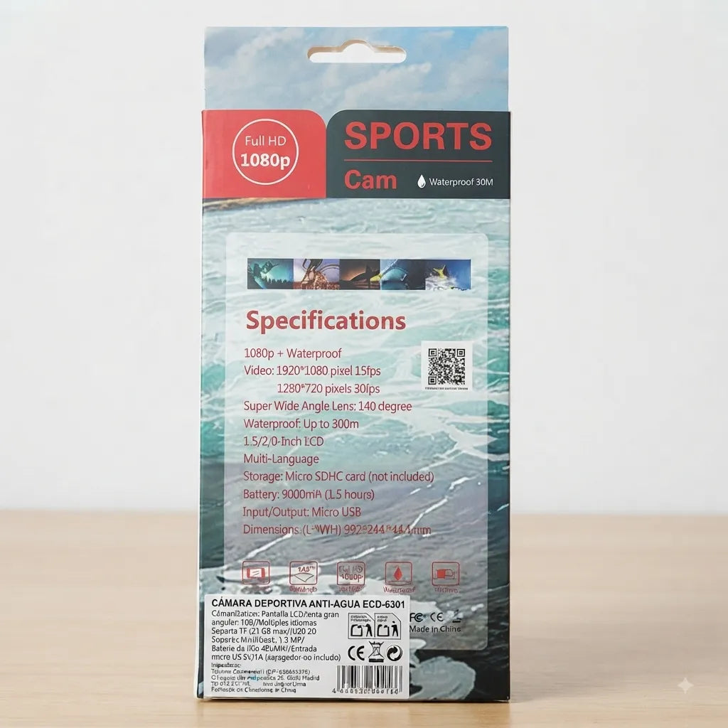 Action Cam Sport HD 1080P impermeabile