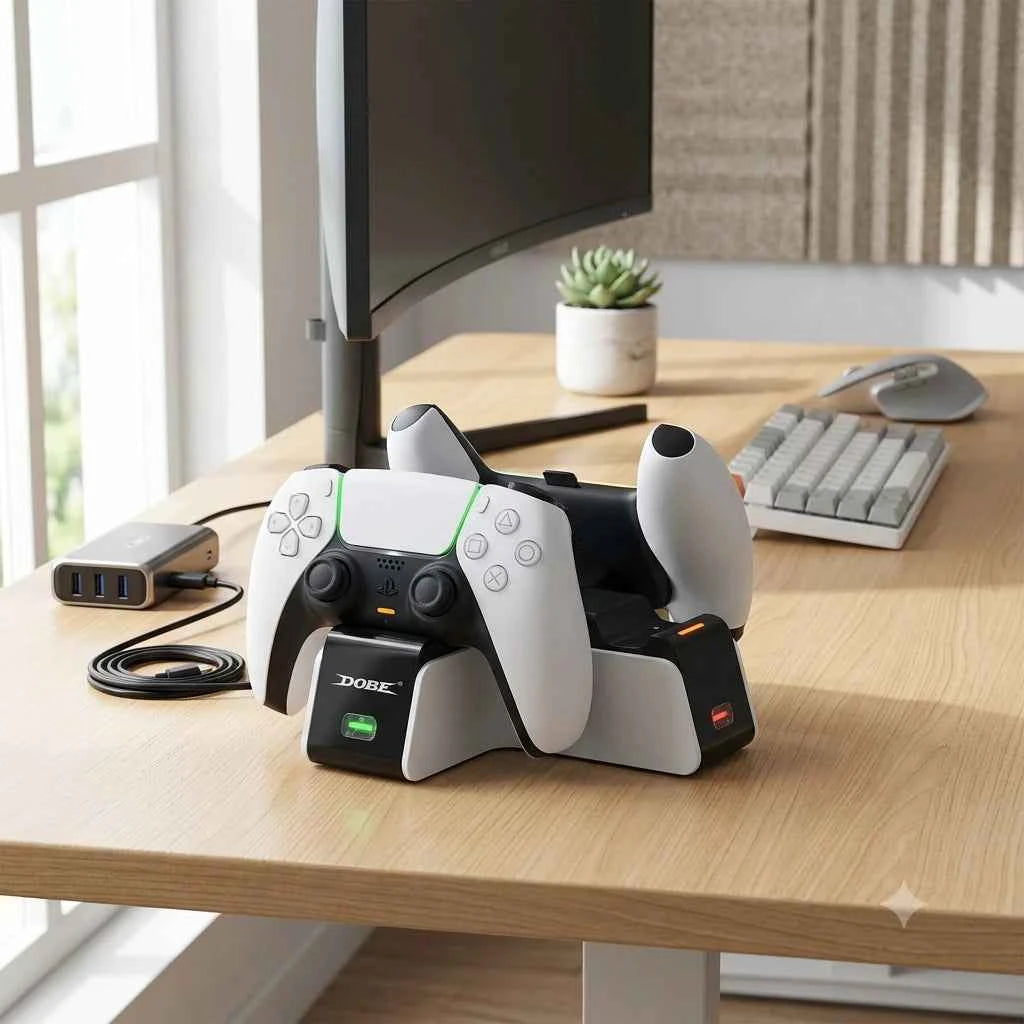 Base di Ricarica DOBE per Controller PS5 DualSense – Charging Dock Doppio