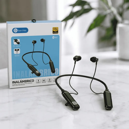 BEOTES Auricolari Bluetooth Hi-Res Audio 5.0 con Microfono HD Nero In-Ear