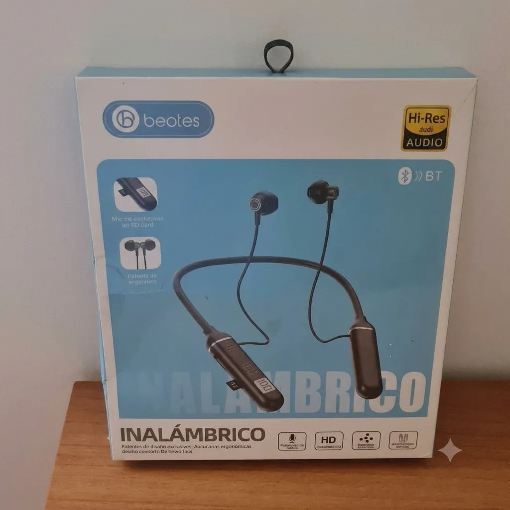 BEOTES Auricolari Bluetooth Hi-Res Audio 5.0 con Microfono HD Nero In-Ear