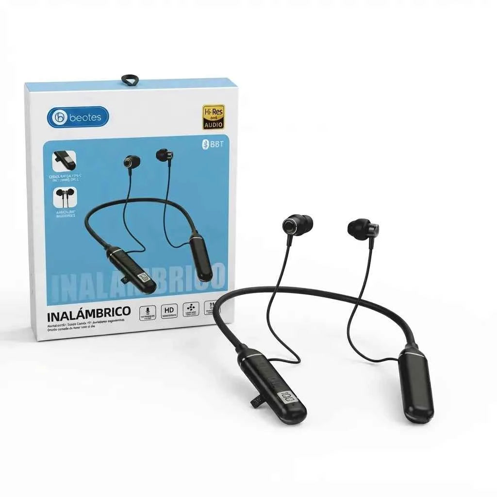 BEOTES Auricolari Bluetooth Hi-Res Audio 5.0 con Microfono HD Nero In-Ear