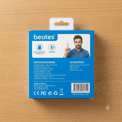 BEOTES Auricolari Bluetooth Hi-Res Audio 5.0 con Microfono HD Nero In-Ear