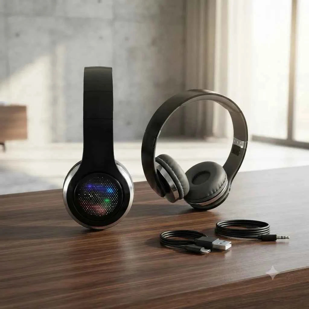 BEOTES Cuffie Bluetooth Stereo Wireless Over-Ear con Microfono Nero