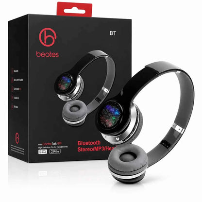 BEOTES Cuffie Bluetooth Stereo Wireless Over-Ear con Microfono Nero