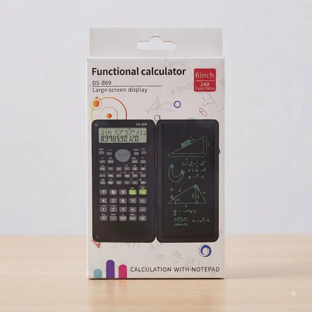 Calcolatrice Scientifica con Display LCD per Scuola, Università e Ufficio – Funzioni Trigonometriche e Statistiche