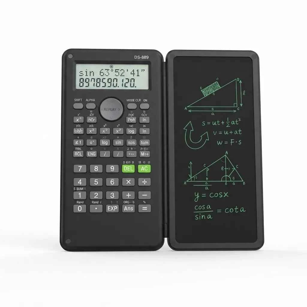 Calcolatrice Scientifica con Display LCD per Scuola, Università e Ufficio – Funzioni Trigonometriche e Statistiche