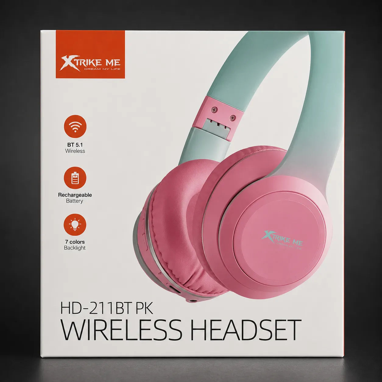 Cuffie Wireless XTRIKE ME HD-211BT PK Bluetooth 5.1 Rosa