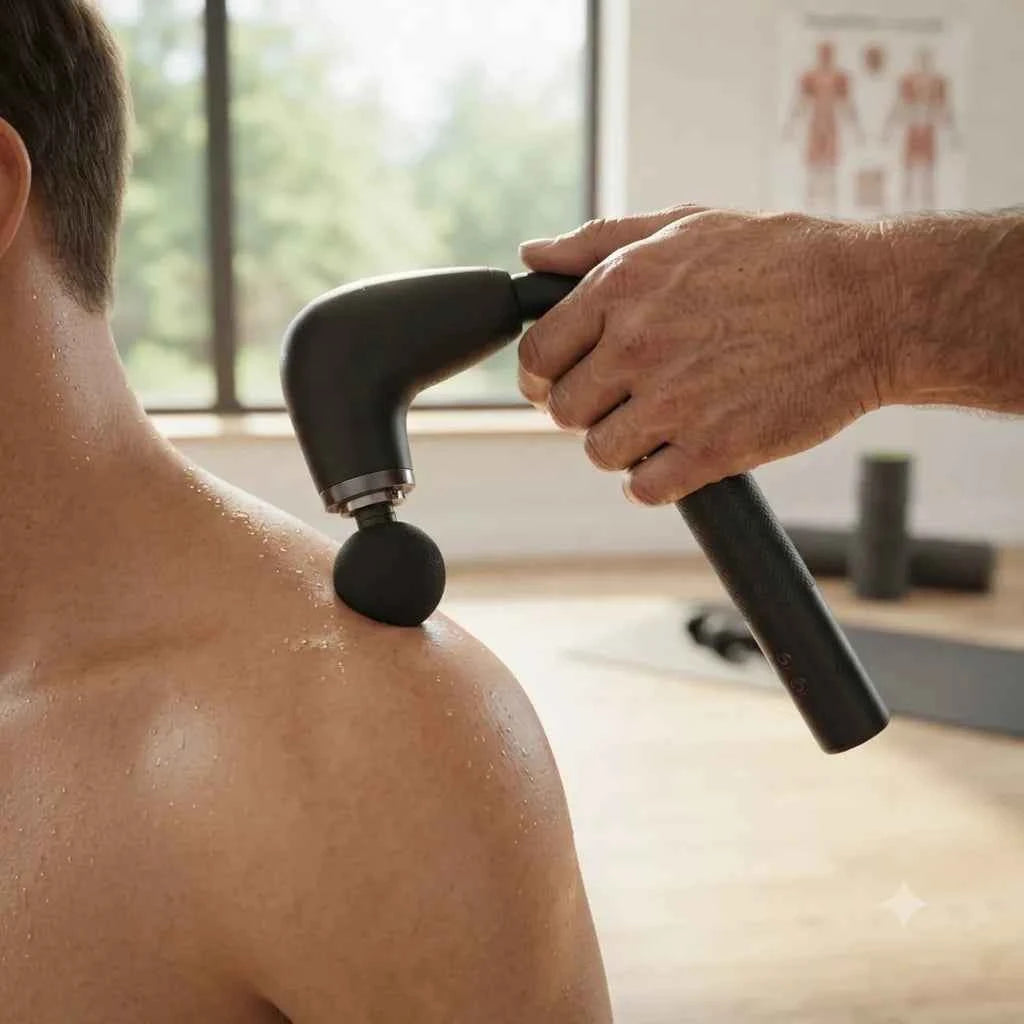 DSG PRIME Pistola Massaggiante Muscolare ZS-338 Deep Tissue 6 Velocità 4 Testine per Sport e Relax
