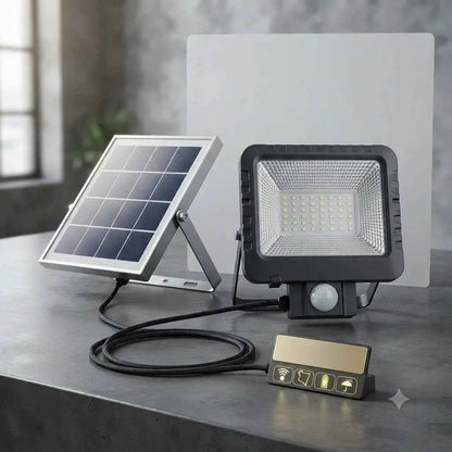 Faro LED Solare Raptor R-0448 con Pannello Separato e Sensore di Movimento IP65