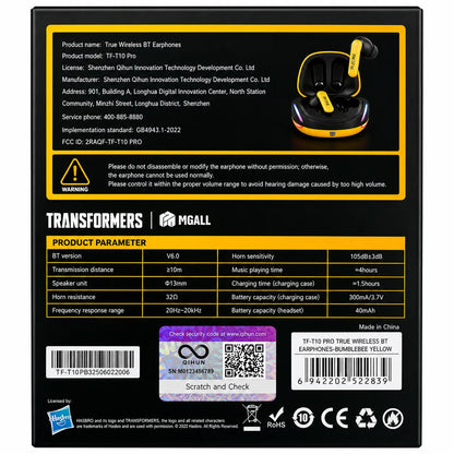 MGALL Auricolari Bluetooth TWS TF-T10 Pro True Wireless con Custodia di Ricarica e Bassi Profondi