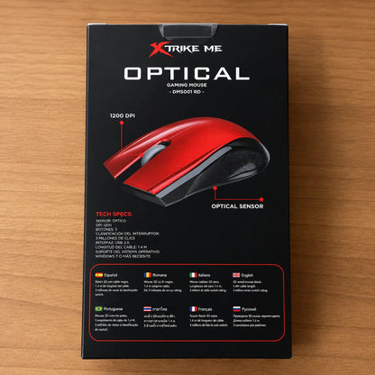 Mouse Gaming Ottico XTRIKE ME DMS001 RD 1200 DPI 3 Tasti USB Rosso Nero PC