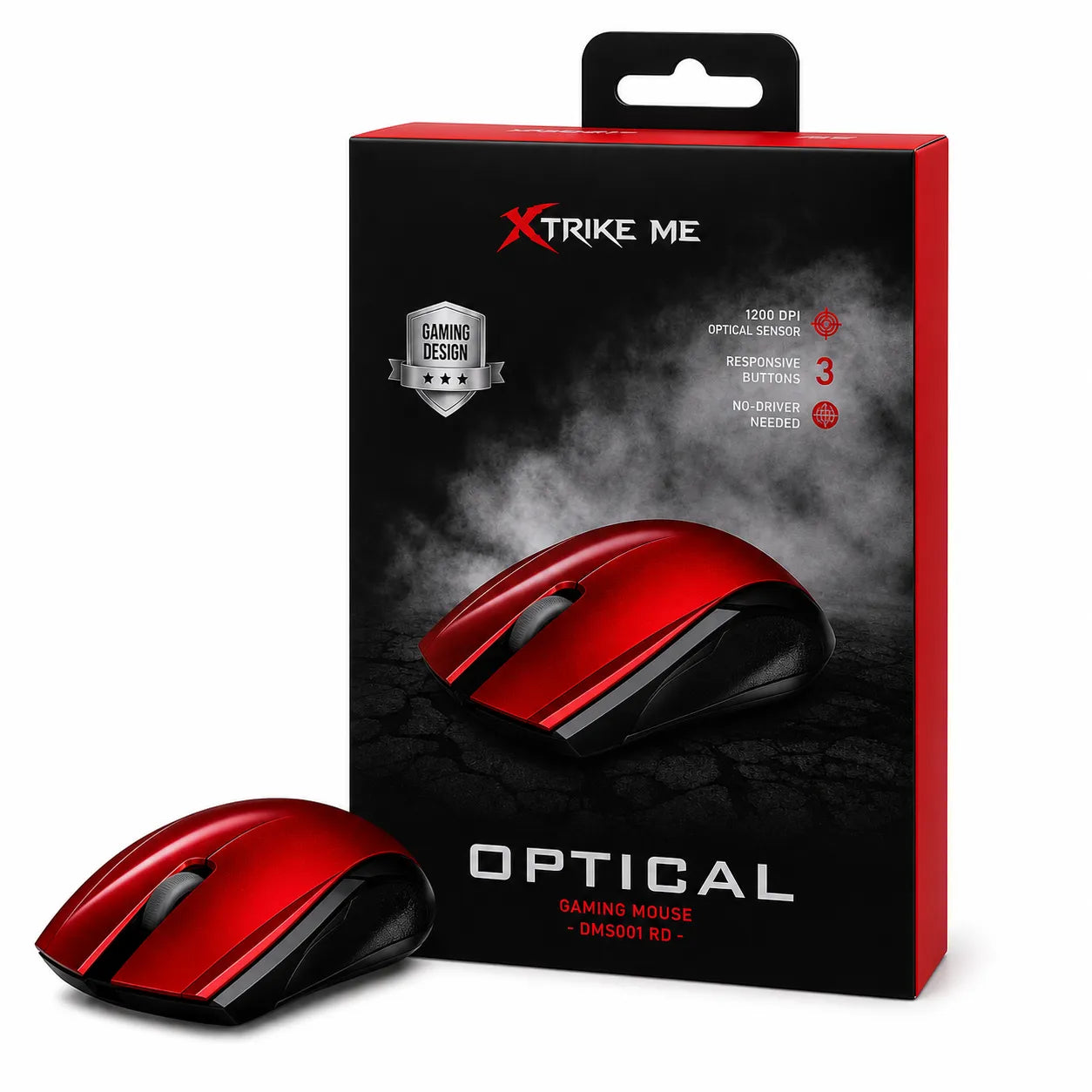 Mouse Gaming Ottico XTRIKE ME DMS001 RD 1200 DPI 3 Tasti USB Rosso Nero PC