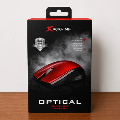 Mouse Gaming Ottico XTRIKE ME DMS001 RD 1200 DPI 3 Tasti USB Rosso Nero PC