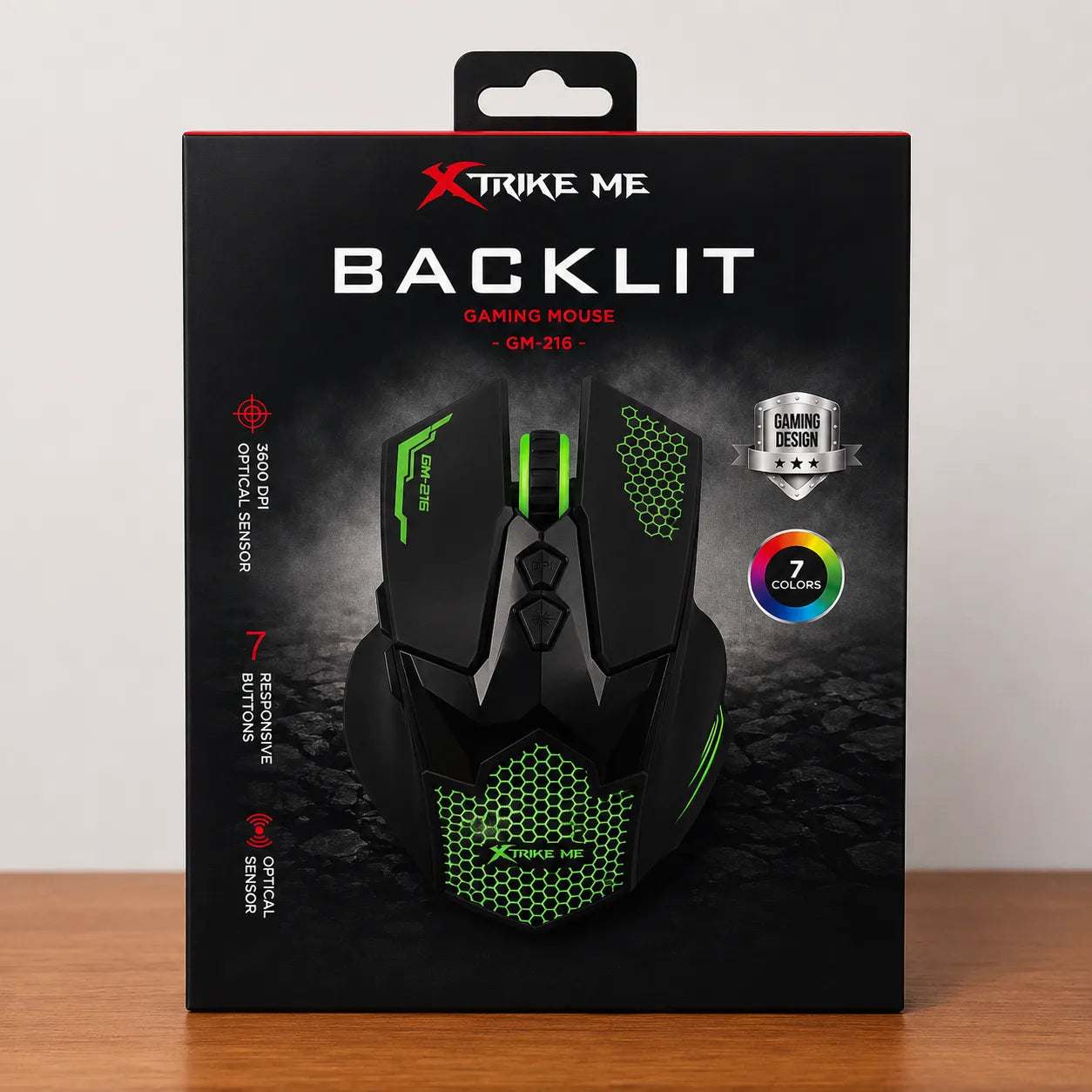 Mouse Gaming XTRIKE ME GM-216 LED Backlit Ottico Ergonomico USB per PC e Notebook