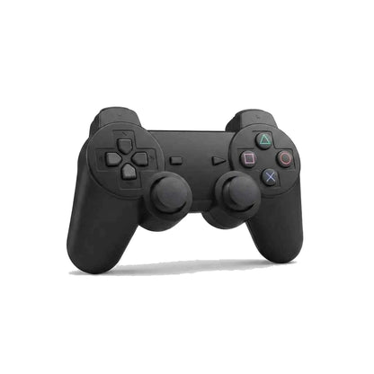 Gamepad DoubleShock III per PlayStation 3 con stick analogici e tasti geometrici su fondo bianco puro