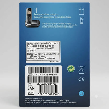 Panasonic KX-TGJ310SPW – Telefono Cordless Digitale DECT con Vivavoce
