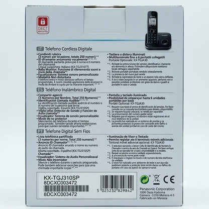 Panasonic KX-TGJ310SPW – Telefono Cordless Digitale DECT con Vivavoce