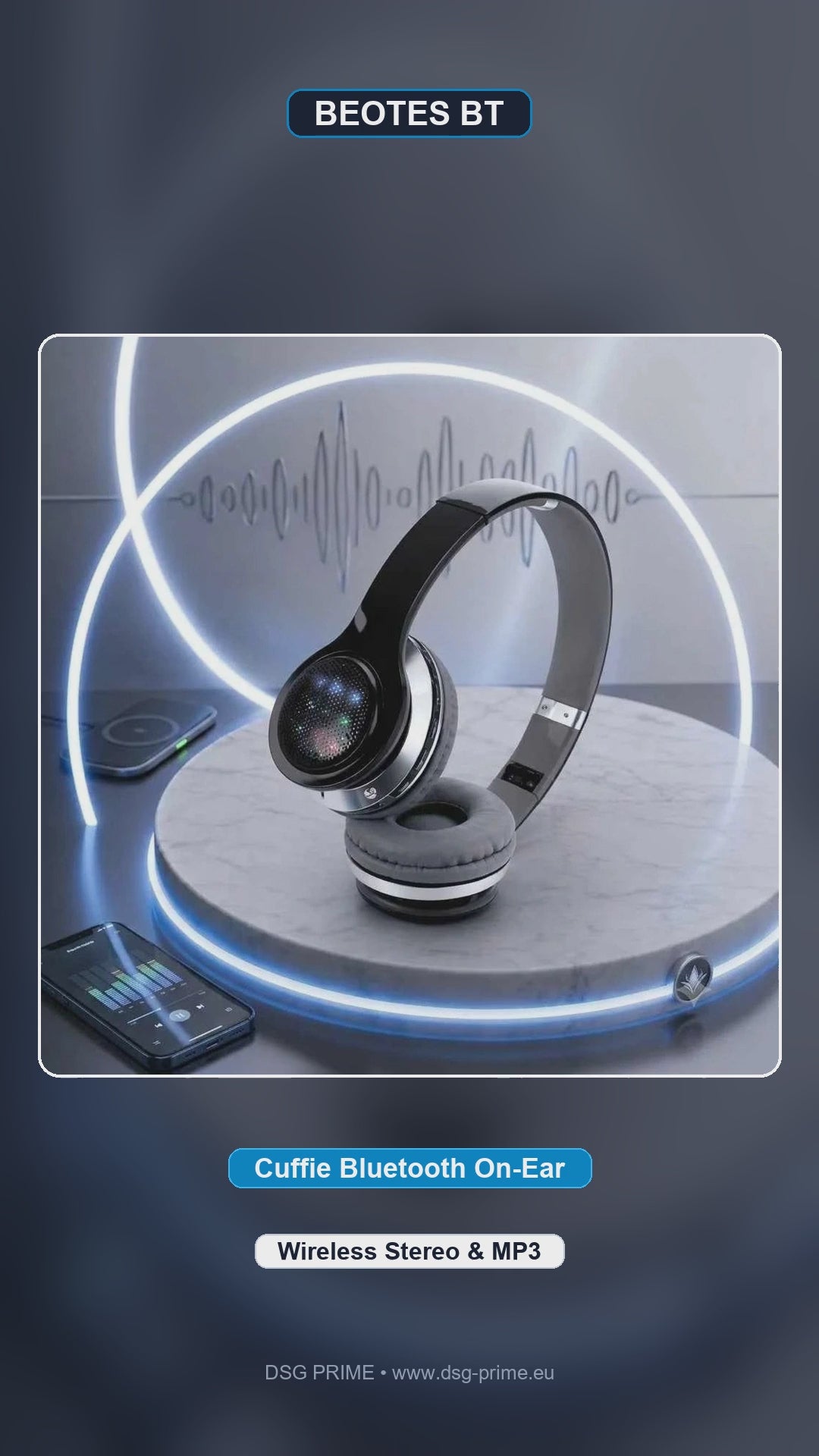 Video ufficiale cuffie Bluetooth on-ear BEOTES BT con lettore MP3 e confezione retail