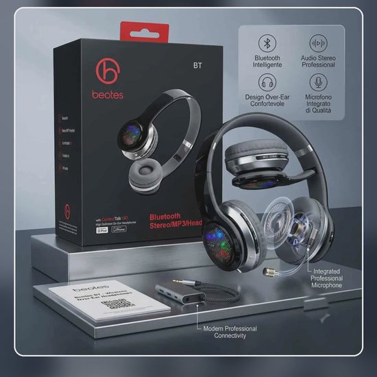 Video Presentazione Cuffie BEOTES FH AU105 Bluetooth On-Ear con LED, Radio FM e Micro-SD - DSG PRIME Standard v1.0