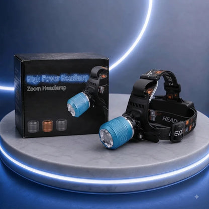 RAPTOR Lampada Frontale LED Alta Potenza con Zoom Impermeabile per Outdoor e Campeggio