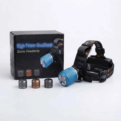 RAPTOR Lampada Frontale LED Alta Potenza con Zoom Impermeabile per Outdoor e Campeggio