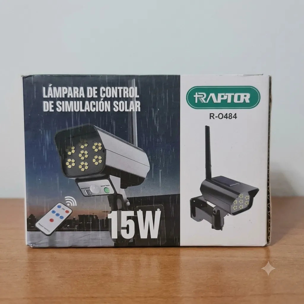 Raptor R-0484 – Lampada Solare a Simulazione di Telecamera di Sicurezza 15W