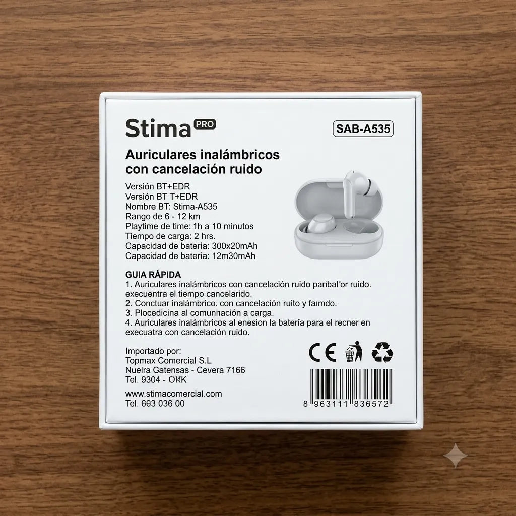 STIMA Auricolari Wireless ANC Bluetooth 5.3 In-Ear Cancellazione Rumore Attiva Modalità Trasparenza