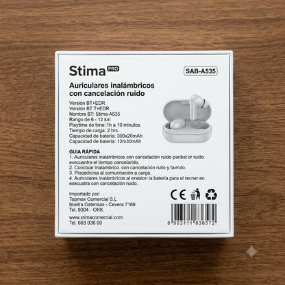 STIMA Auricolari Wireless ANC Bluetooth 5.3 In-Ear Cancellazione Rumore Attiva Modalità Trasparenza