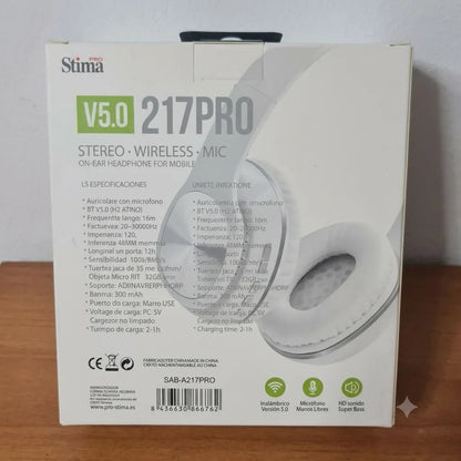 STIMA Cuffie Bluetooth Wireless 217PRO V5.0 Over-Ear con Microfono Integrato