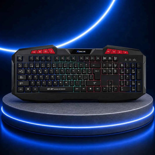 Tastiera Gaming RGB Rainbow XTRIKE ME KB-402 Multimediale USB Plug & Play per PC e Notebook – Nera