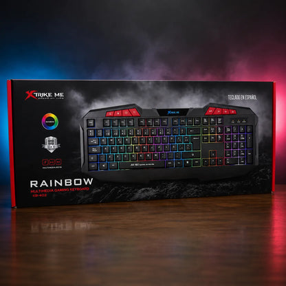 Tastiera Gaming RGB Rainbow XTRIKE ME KB-402 Multimediale USB Plug & Play per PC e Notebook – Grigia