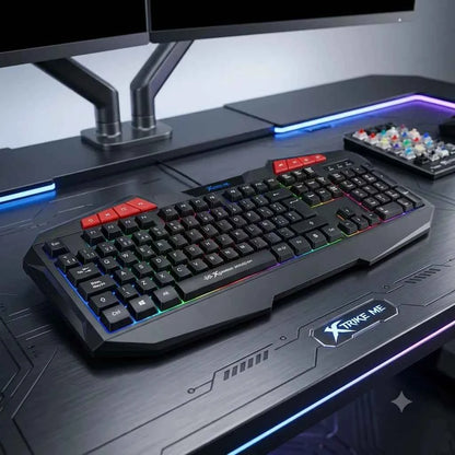 Tastiera Gaming RGB Rainbow XTRIKE ME KB-402 Multimediale USB Plug & Play per PC e Notebook – Nera