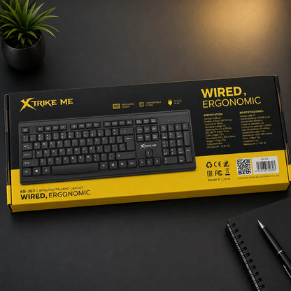 Tastiera XTRIKE ME USB Ergonomica Layout Italiano 105 Tasti Wired PC Notebook