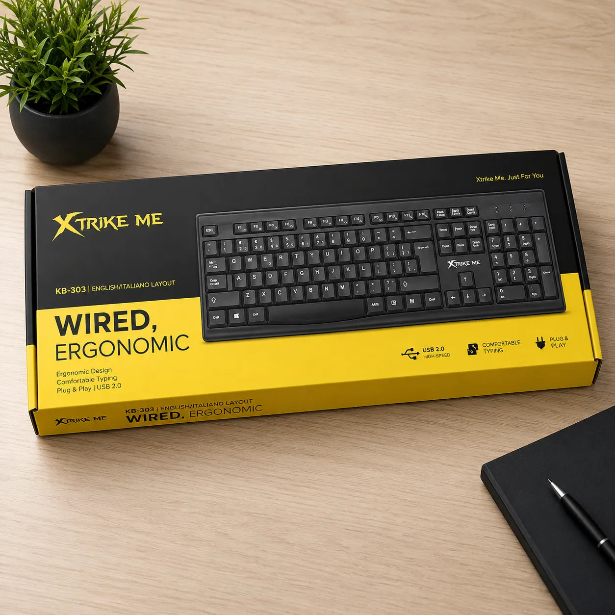 Tastiera XTRIKE ME USB Ergonomica Layout Italiano 105 Tasti Wired PC Notebook