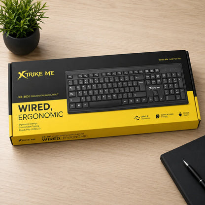 Tastiera XTRIKE ME USB Ergonomica Layout Italiano 105 Tasti Wired PC Notebook