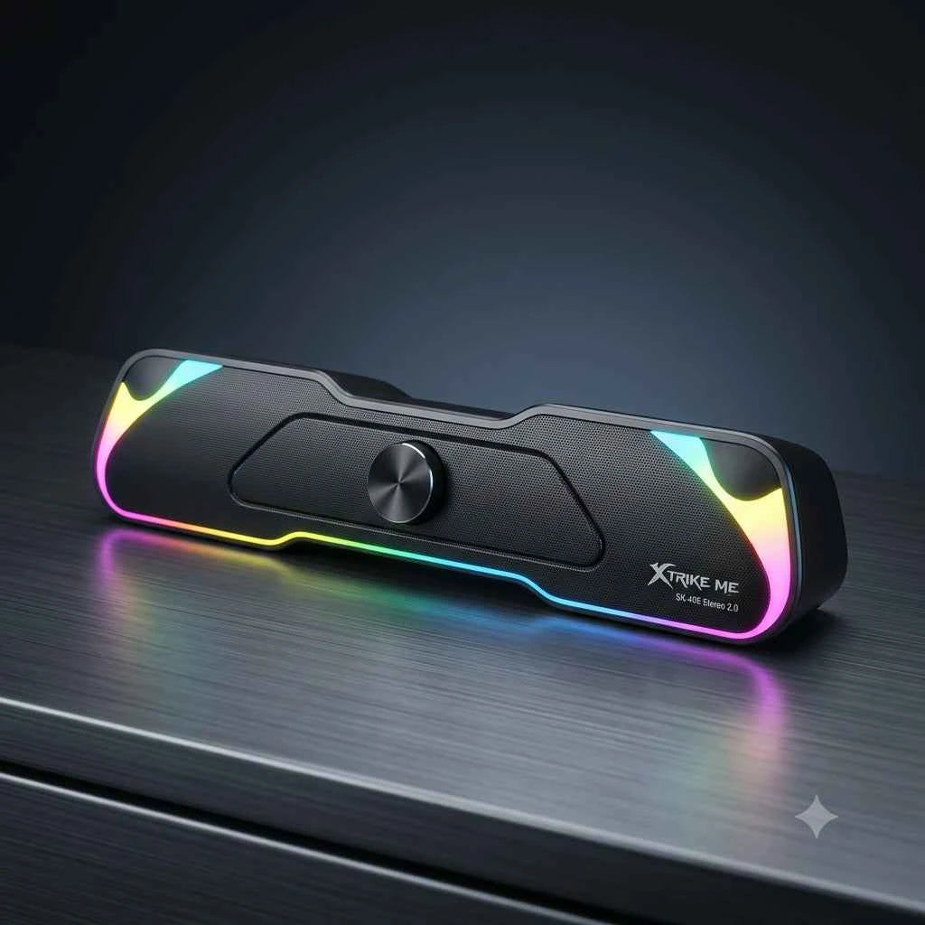 XTRIKE ME Soundbar Gaming SK-406 RGB Stereo 2.0 con Luci RGB per PC e Notebook