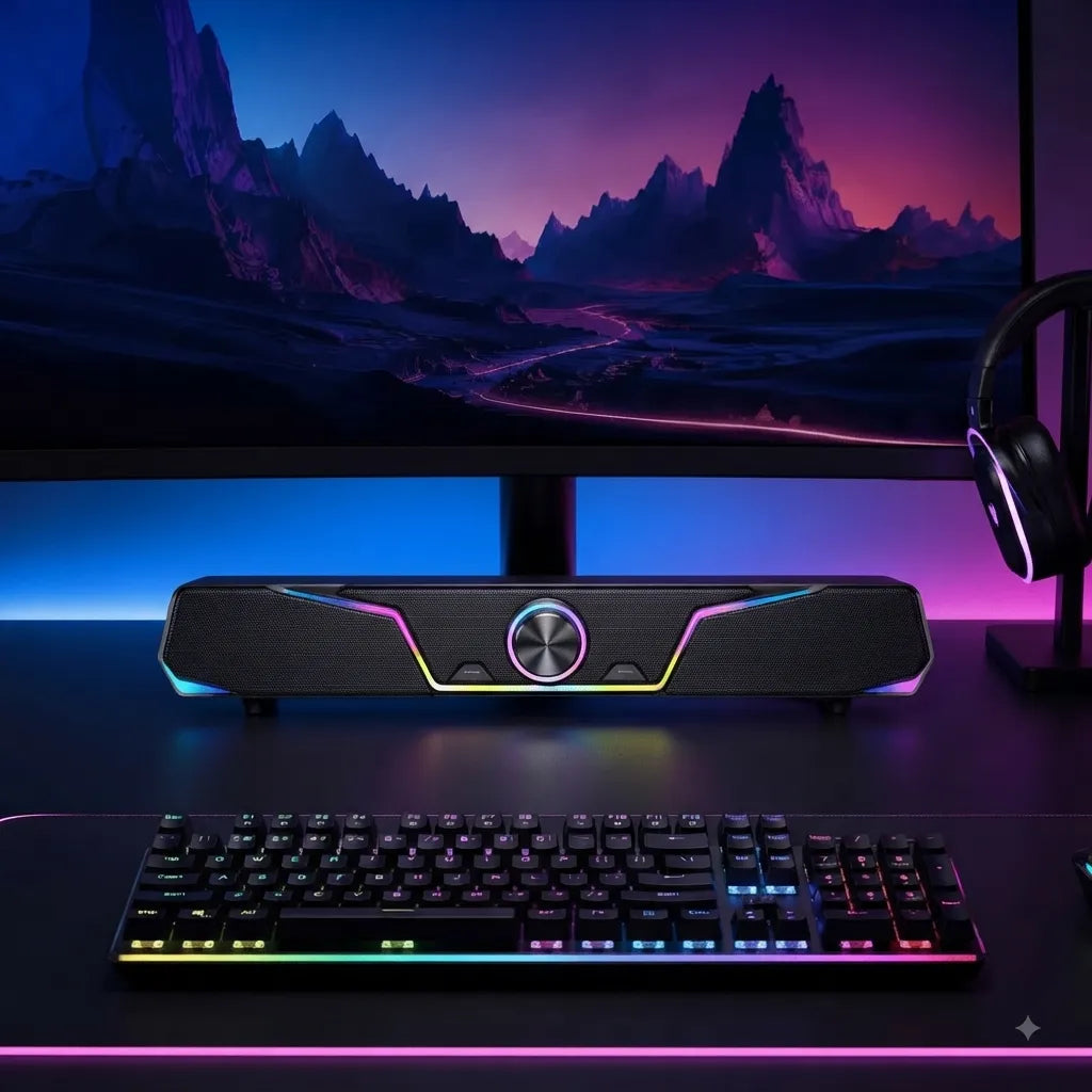 XTRIKE ME Soundbar Gaming SK-406 RGB Stereo 2.0 con Luci RGB per PC e Notebook
