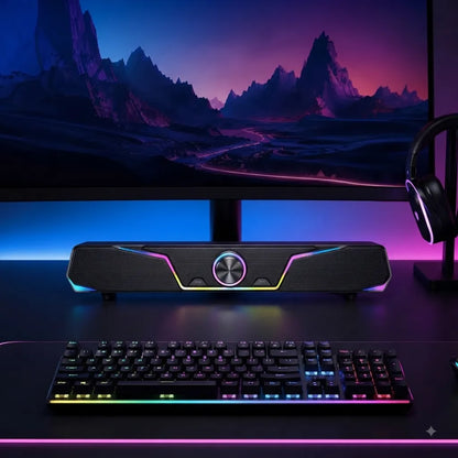 XTRIKE ME Soundbar Gaming SK-406 RGB Stereo 2.0 con Luci RGB per PC e Notebook