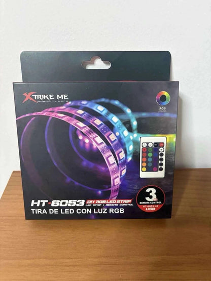 XTRIKE Striscia LED RGB Flessibile con Telecomando IR per TV PC Gaming Decorazione