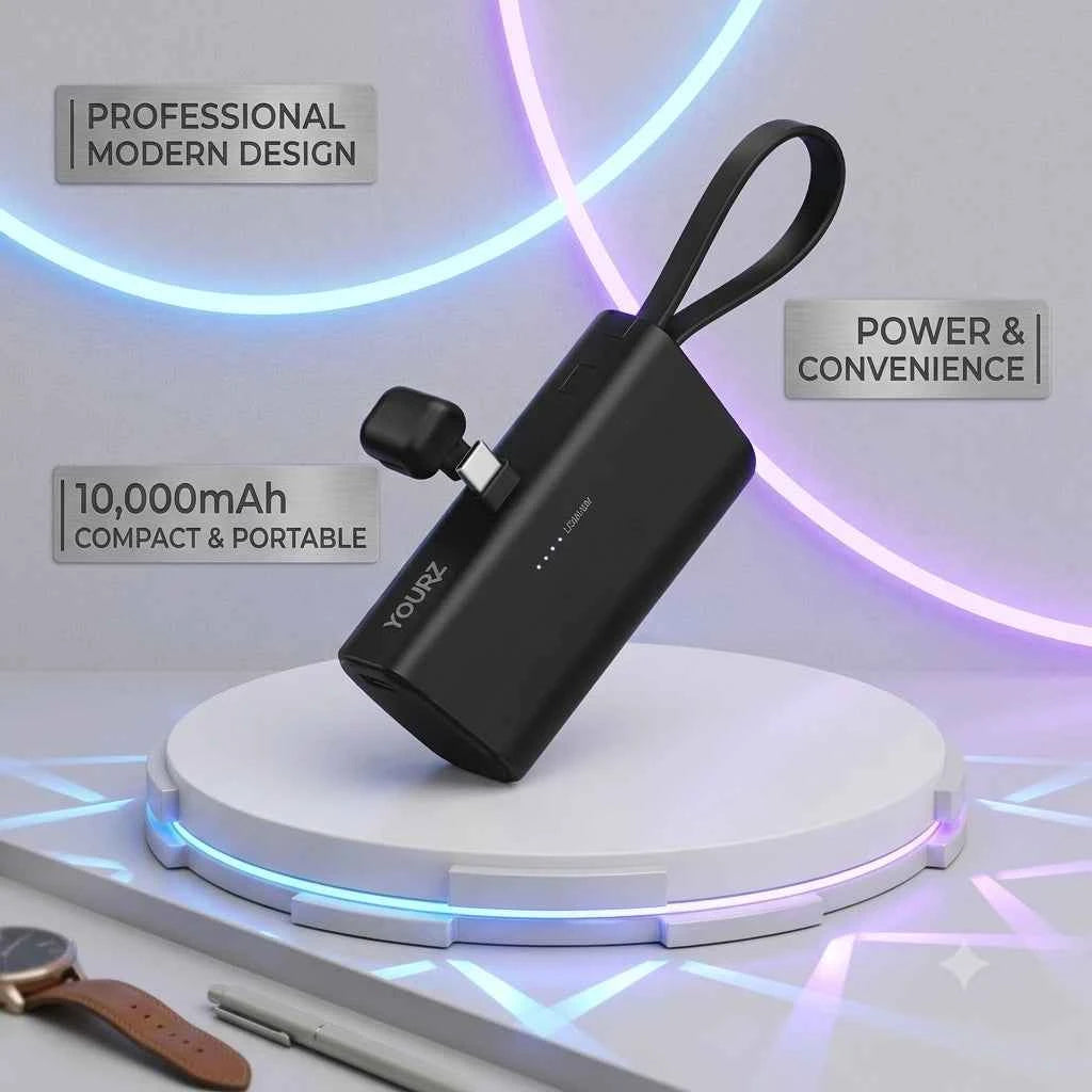 YOURZ Power Bank R21 5000mAh Fast Charging 2.1A con Cavo Integrato USB-C