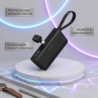 YOURZ Power Bank R21 5000mAh Fast Charging 2.1A con Cavo Integrato USB-C