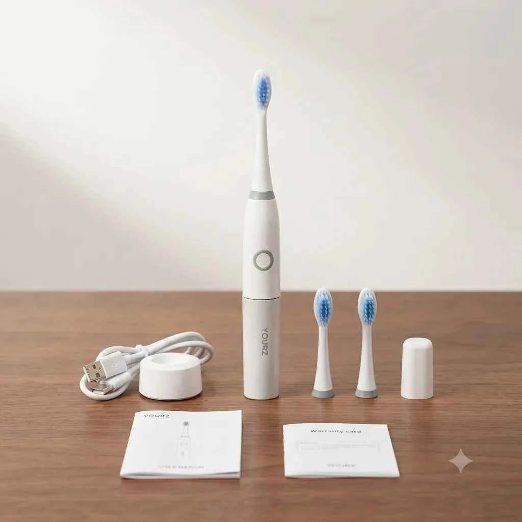 YOURZ Spazzolino Elettrico Sonico IB2 Ricaricabile con 2 Testine di Ricambio